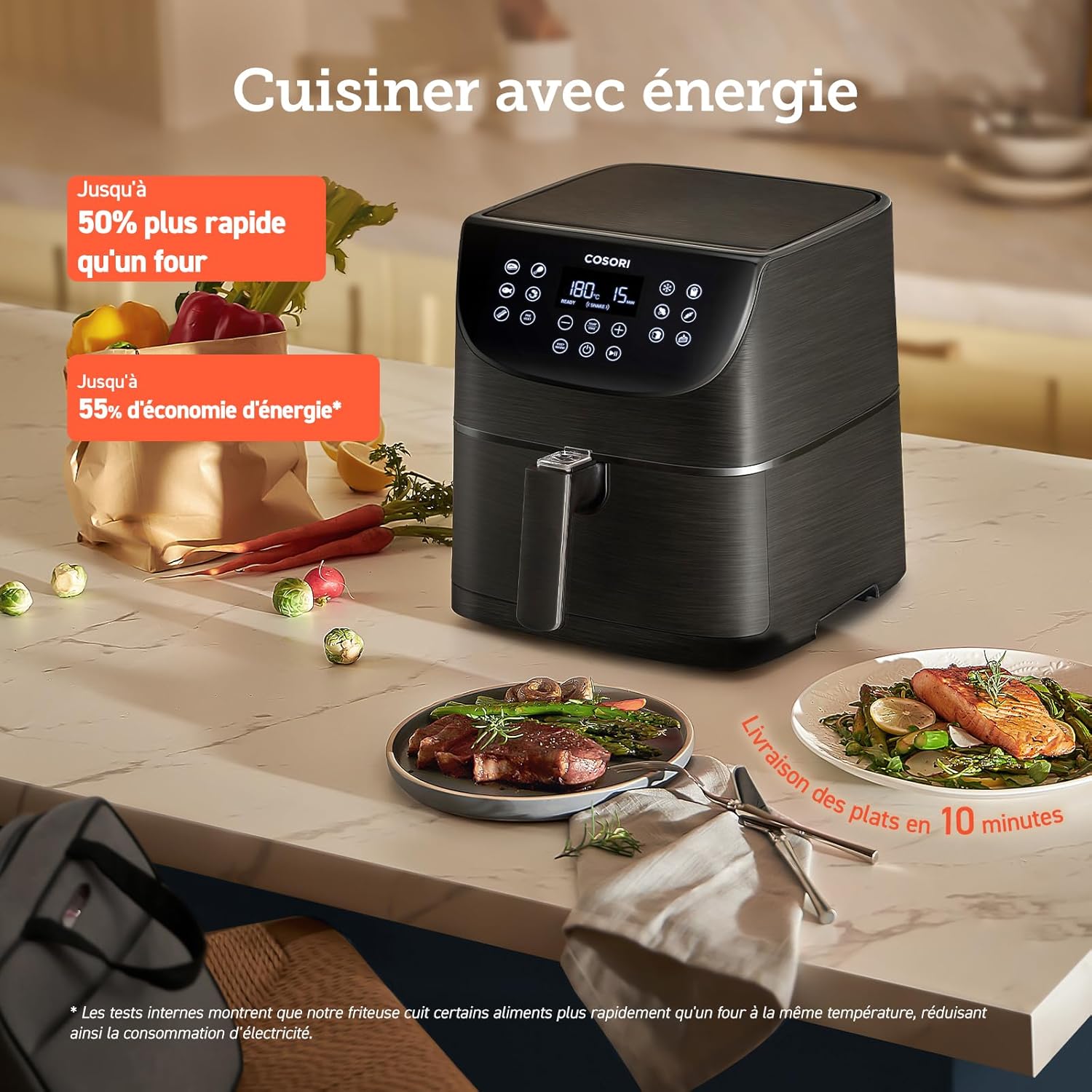 COSORI Air Fryer 5.5L, Friteuse sans huile, noire, CP158-AF - vue 1