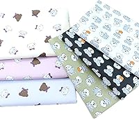 Vista 17 de Hanjunzhao Paquete de 10 piezas de tela de algodón con estampado floral de 18 x 22 pulgadas, cuadrados de tela acolchada precortados para coser