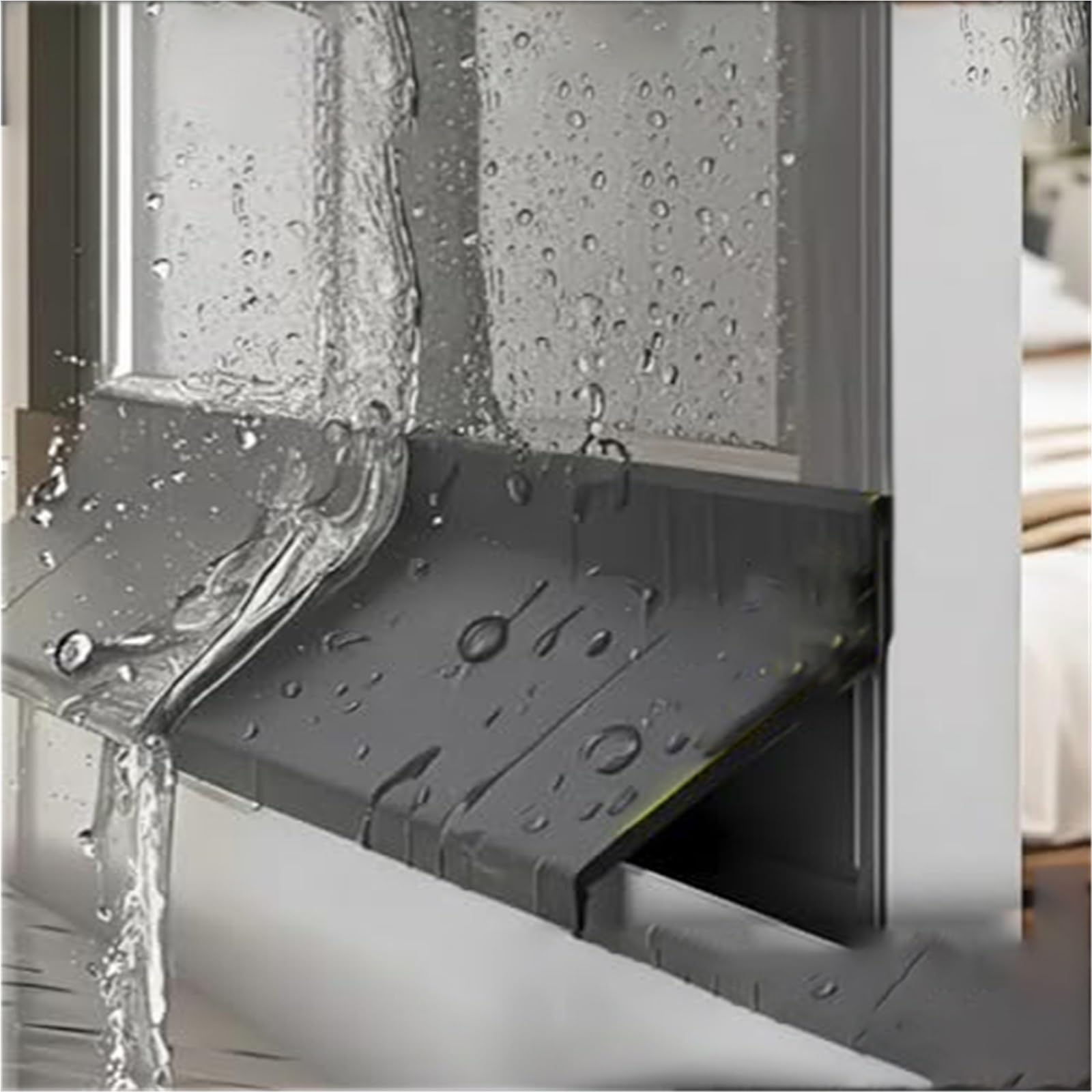 Barrière anti-goutte auto-adhésive en caoutchouc pour appui de fenêtre coulissante