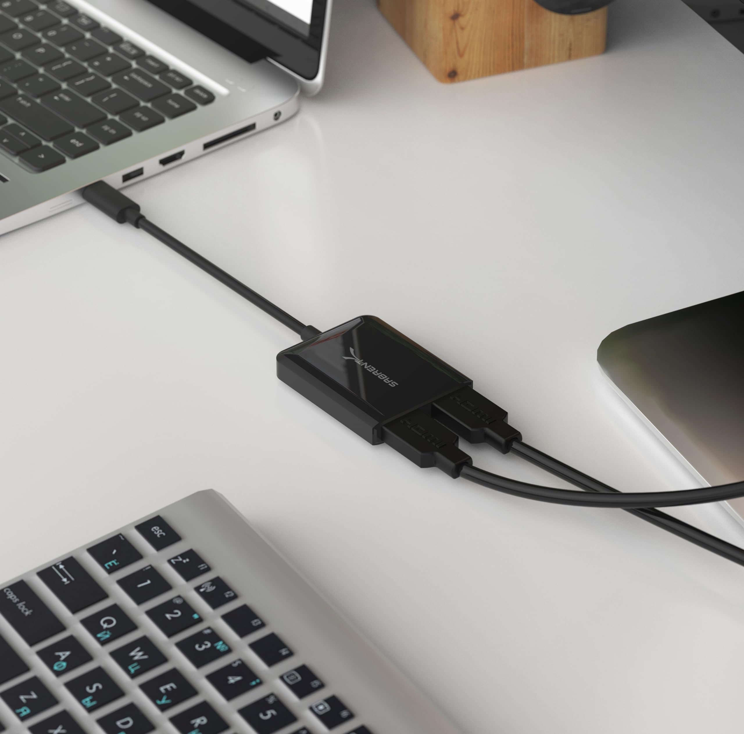SABRENT Adattatore da USB Tipo C a Doppio HDMI [Compatibile Solo con i Sistemi Windows] (DA-UCDH)