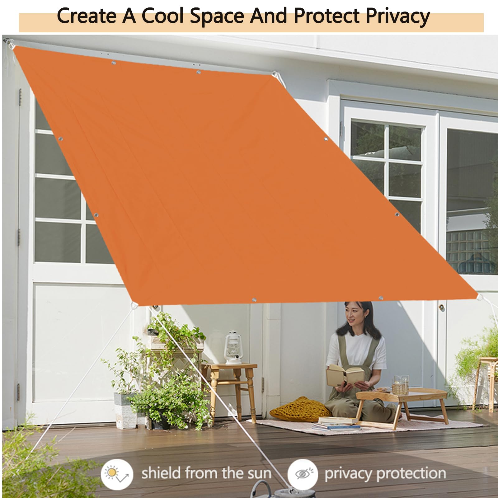 Wodoodporny żagiel 60 x 100 cm ochrona przed promieniowaniem UV pokrowiec na zewnątrz ogród taras balkon altana kolor