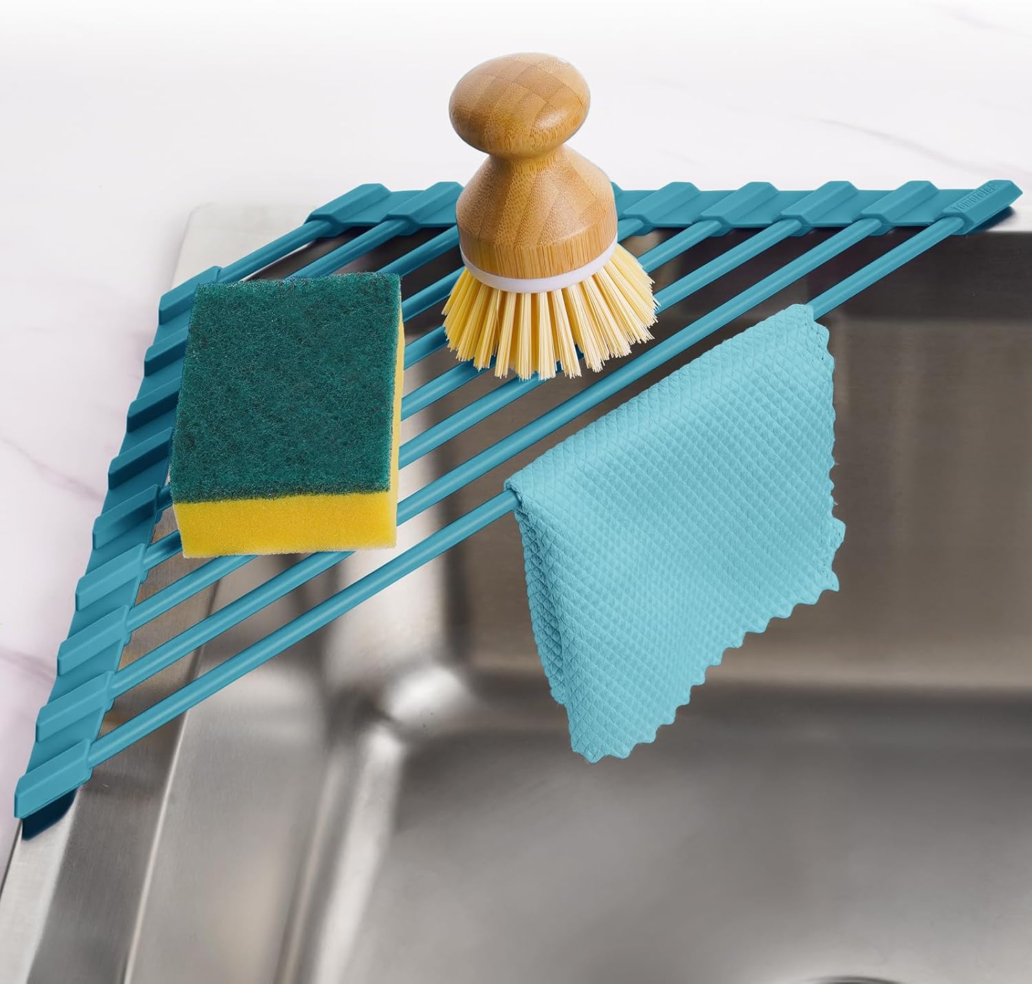 Amazon.com - Tomorotec Compact Silicone-Coated Triangle Dish Drying ...