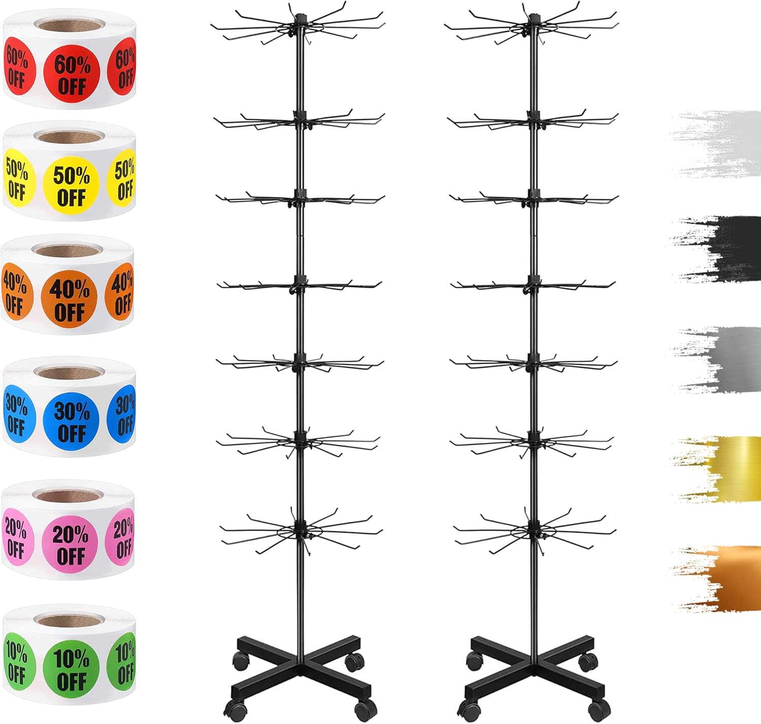 Amazon.com: Spinning Display Stand with Hooks (2 Pack + 3000 PCS ...