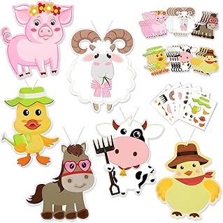 24 Set Farm Animal Craft Kits DIY Farm Craft for Kids Farm Animal Craft Make Your Own Animal Simple Animal Crafts for Boys Girls Farm Animal Party Favors Decoration Rewards Home Class Game Activities