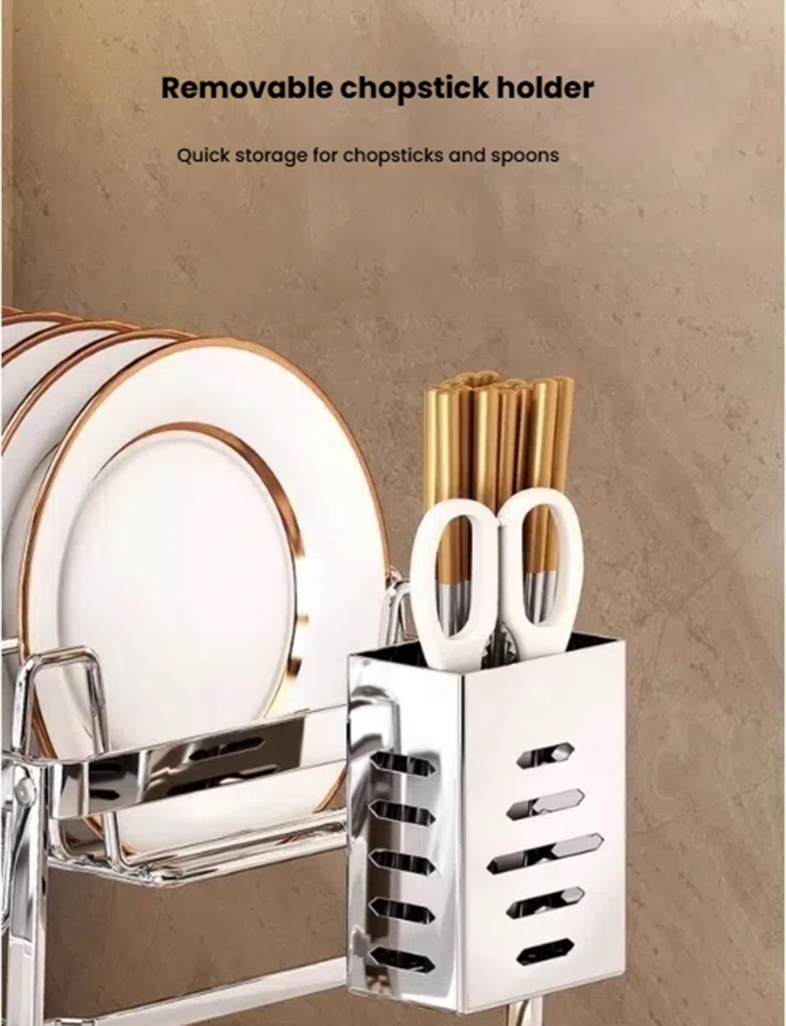 Generico Scolapiatti in Acciaio Inox, scolapiatti con vaschetta raccogligocce, Organizer e contenitori for la Cucina, scolapiatti for Il bancone della Cucina(Style 2)