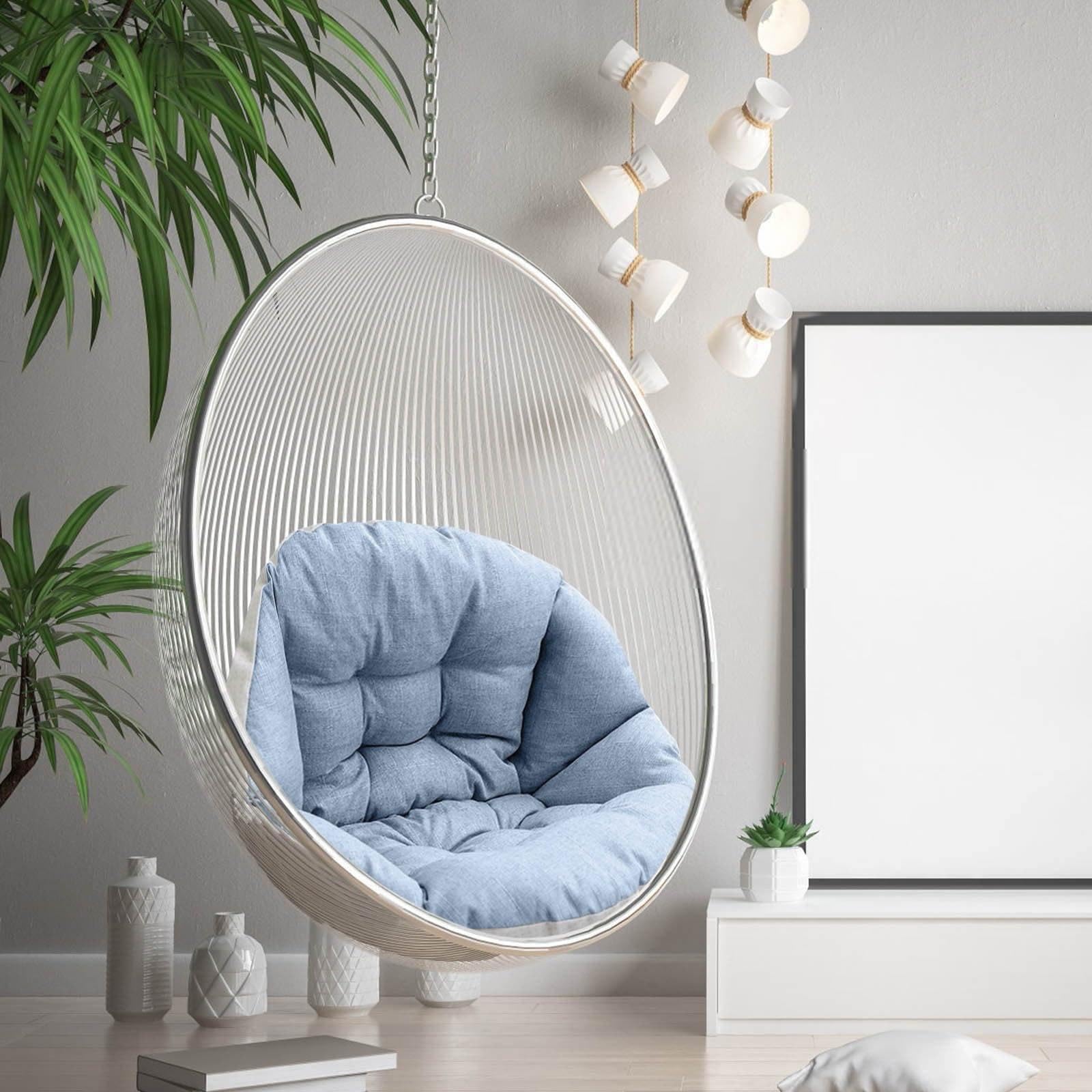 Colcolo Cojín de Respaldo para Silla de Columpio, Multifuncional, Cojín para Sillón, Cesta Colgante, Jardín y Porche, Azul