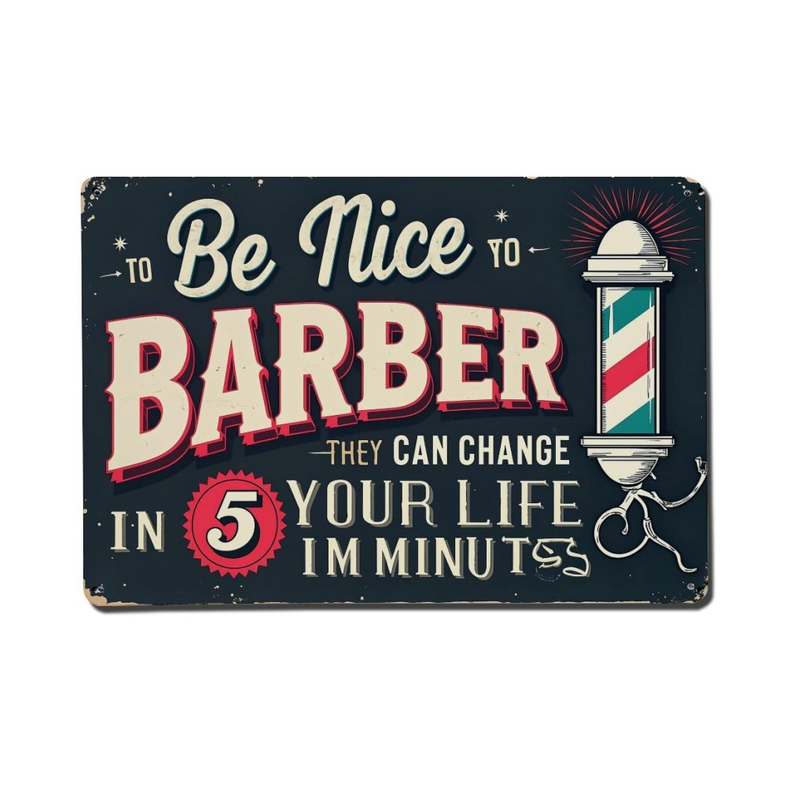 Barber Shop Sign Art Print Metal Tin Sign Plaque