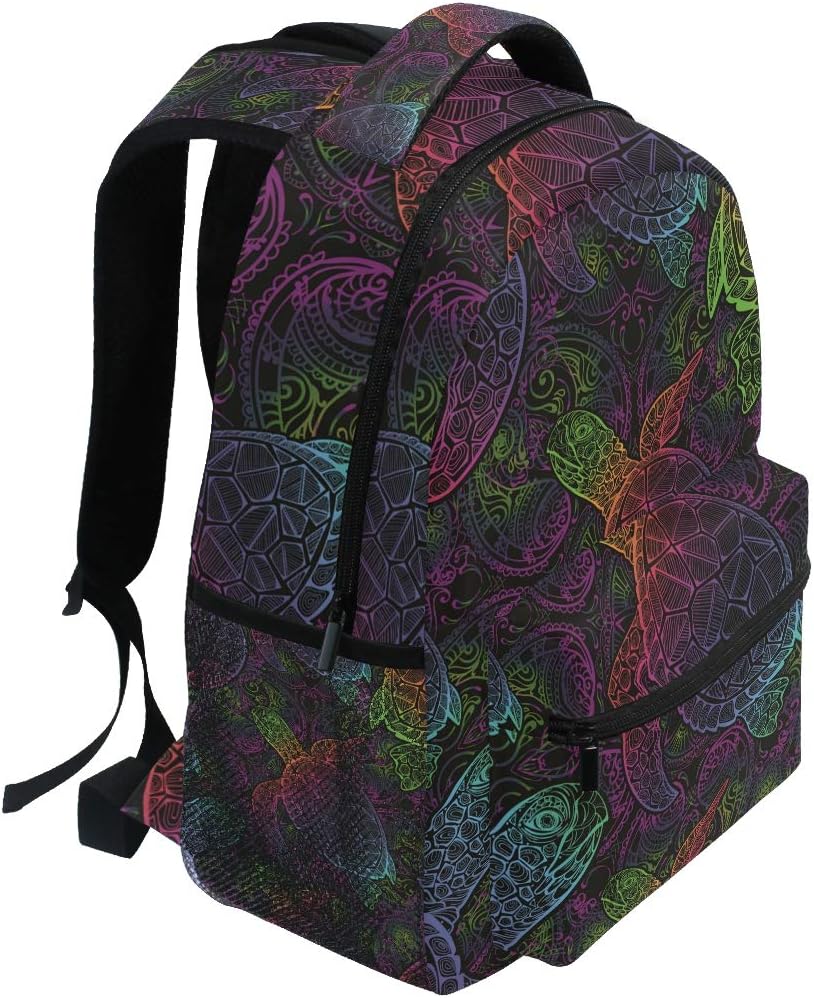 senya School Backpack Boho Sea Turtle Mandala Bookbag for Boys Girls Travel Bag One Size - Image 2