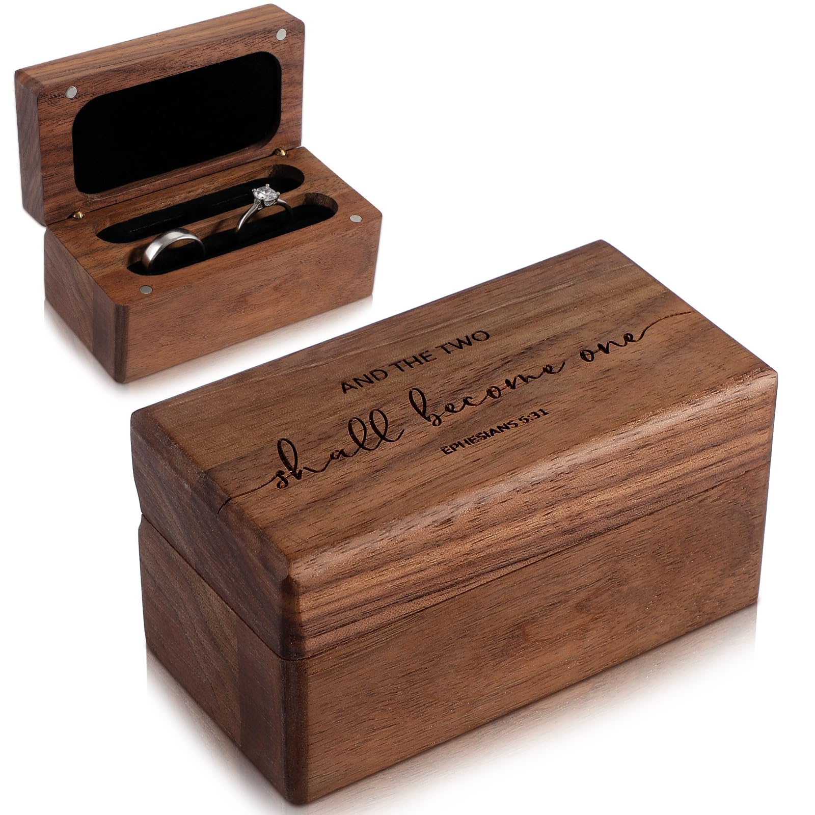 Photo 1 of Nosiny Black Walnut Wedding Ring Box