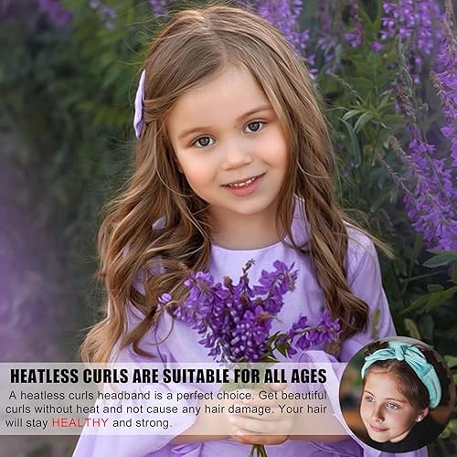 Miniatura 4 de Rizadores de pelo sin calor para dormir con diadema de barra rizadora sin calor para cabello largo durante la noche, rizos sin calor para mujeres,