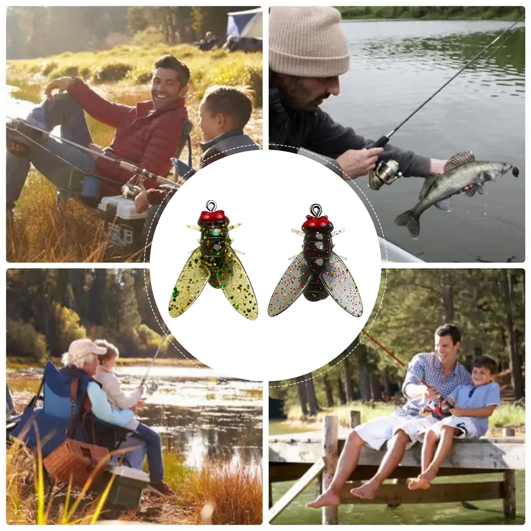 Mouches de pêche à la Mouche 40pcs Lures de pêche à la Mouche kit