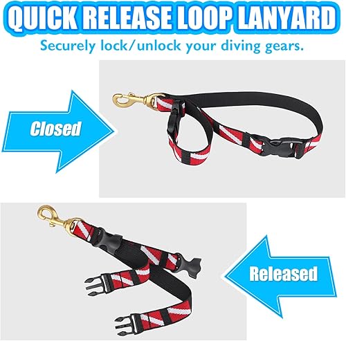 Miniatura 3 de Scuba BC - Soporte para aleta y clip para máscara, aletas de buceo y protector de máscara con correa de liberación rápida y banda de bandera de