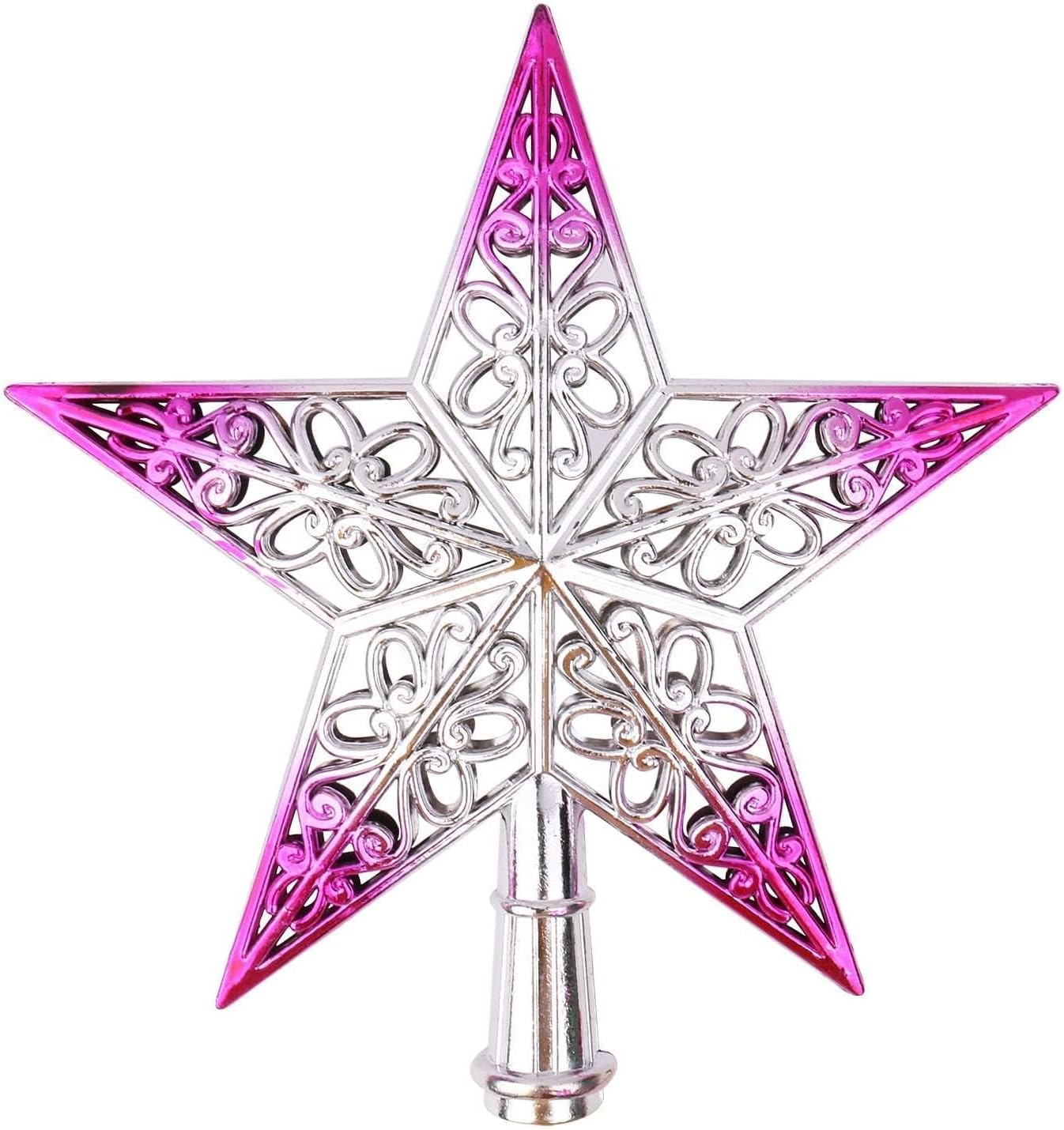 3D Star Christmas Tree Topper – 8 Inch Silver Hanging Ornament for Holiday Tree Decoration – Festive Xmas Treetop Star
