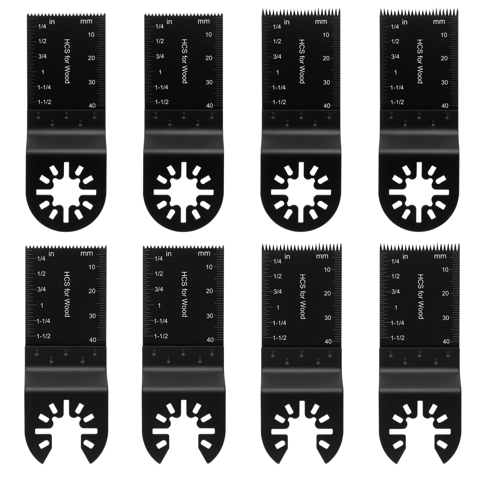 8 hojas de sierra multiherramienta de metal (4 tipos de 8 piezas), hojas de sierra Multimaster de 34 mm – Hojas de sierra de madera de alta calidad, plástico y metal blando, compatibles con Bosch