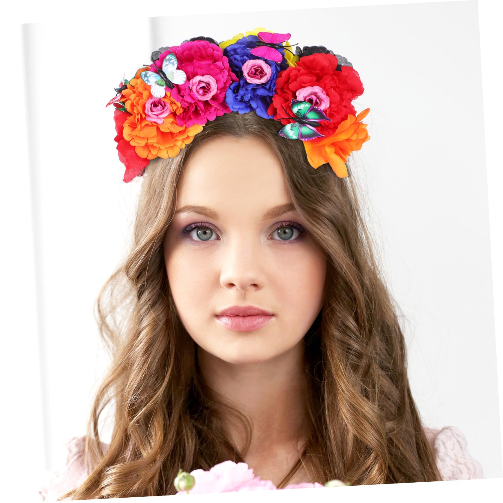 Diadema de Flores de Plástico para Mujer y Damas de Honor