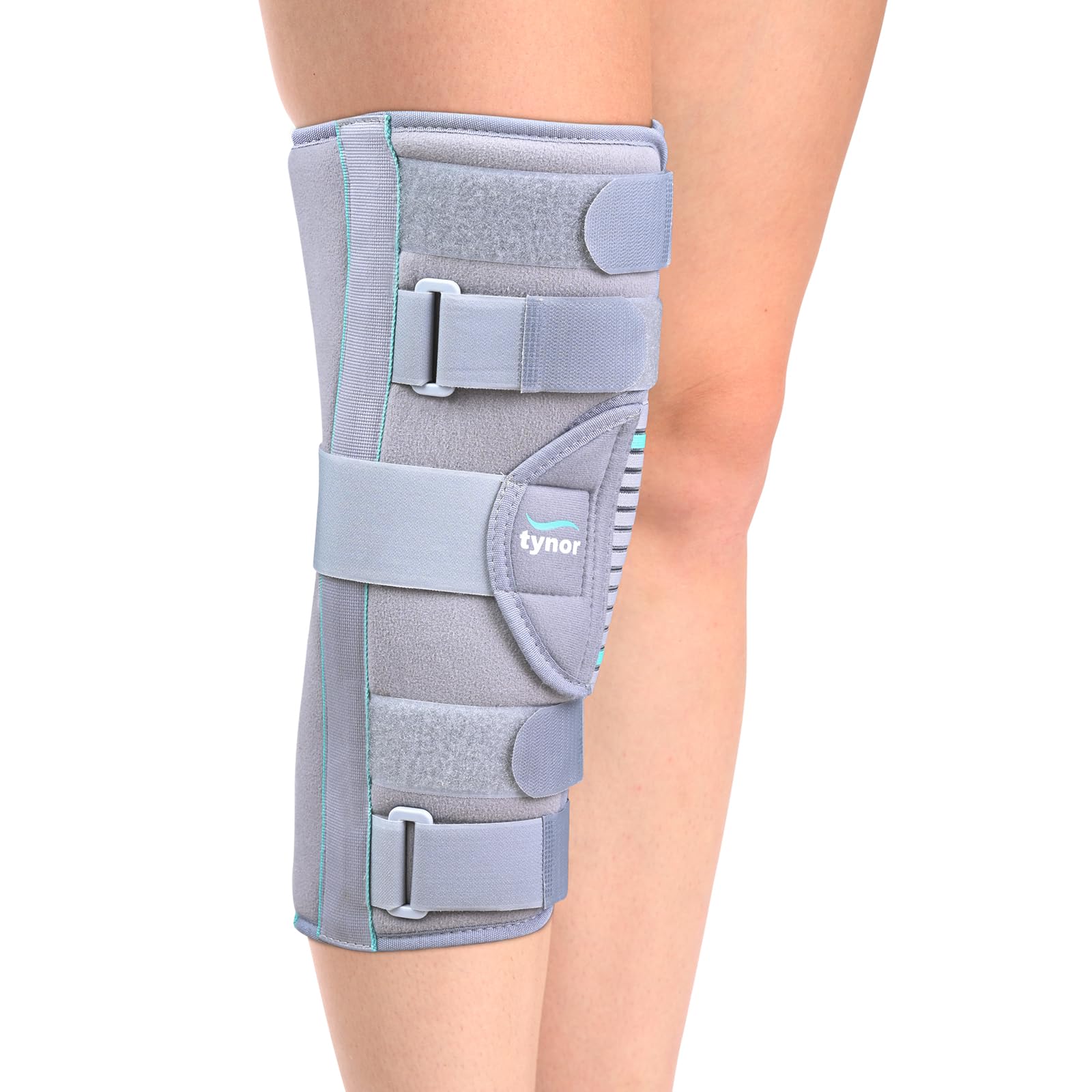 Tynor Knee Immobiliser 14"/36cm, for Support & Protection | Provides Support for Knee Injury, Pain Relief | Breathable, Comfortable for Men & Women | Pack of 1 (Green, Medium)-image-32