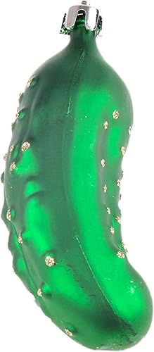 Miniatura 7 de Clever Creations - Juego de adornos de Navidad para Pickle, encurtidos metálicos en rosa, azul y verde, paquete de 3, decoración festiva, ligero