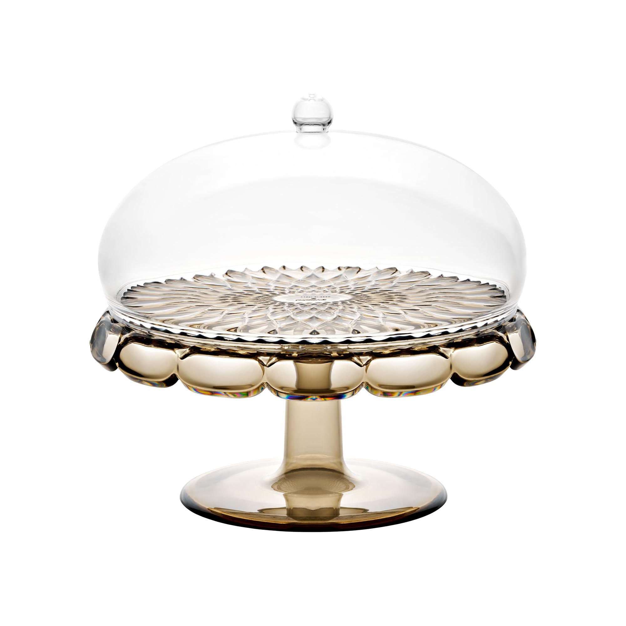 Guzzini Vanity Cake Stand with Dome Cover, Smoke Color, Bio-based Material