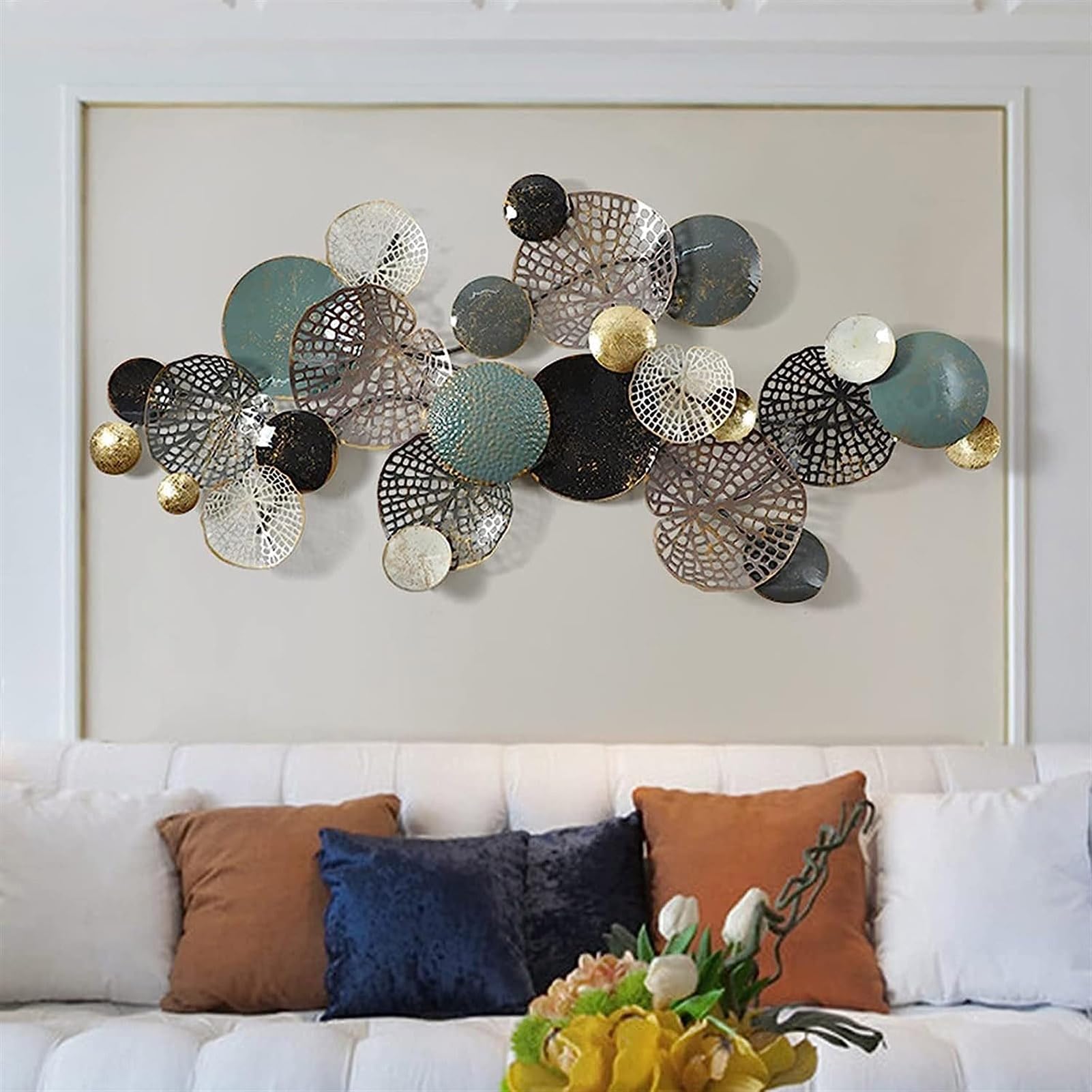 Esculturas de pared, 3D Mural Familia Decoración de pared de hierro hecho a mano Arte de metal metal Arte abstracto de pared de metal Escultura decorativa hecha a mano,133X67CM