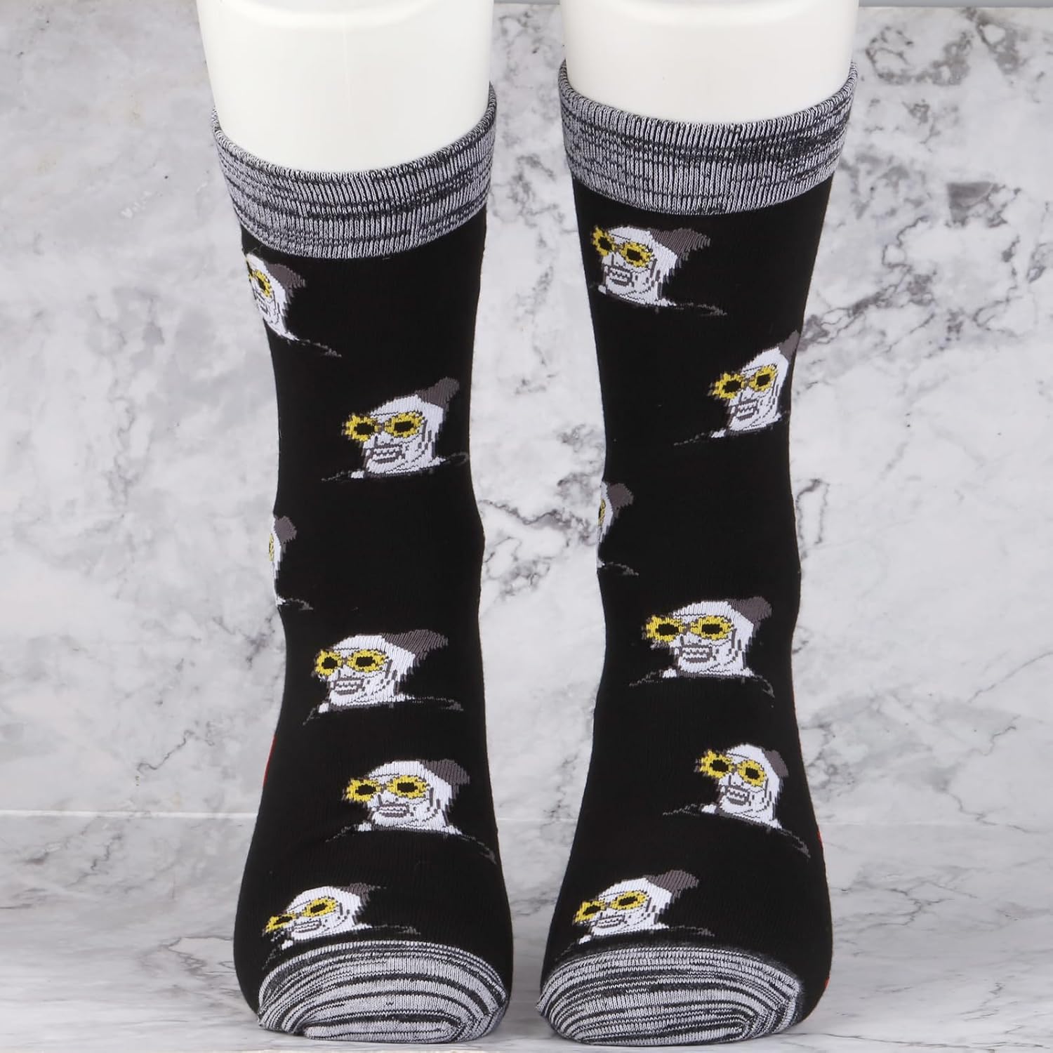 JXGZSO Horror Movie Lover Gift Funny Clown Socks Art Was Here Halloween Themed Gift Scary Movie Socks - Image 5
