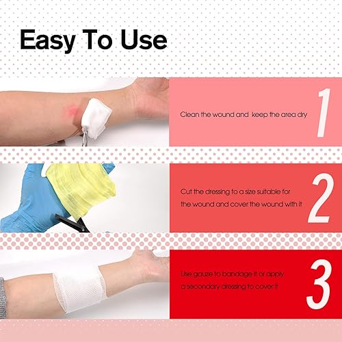 Miniatura 5 de Xeroform Apósito de Petrolato 5"x9", 25 PCS Gasa No Adherente para Heridas de Baja Exudación, Almohadillas de Gasa de Malla Fina para Quemaduras,