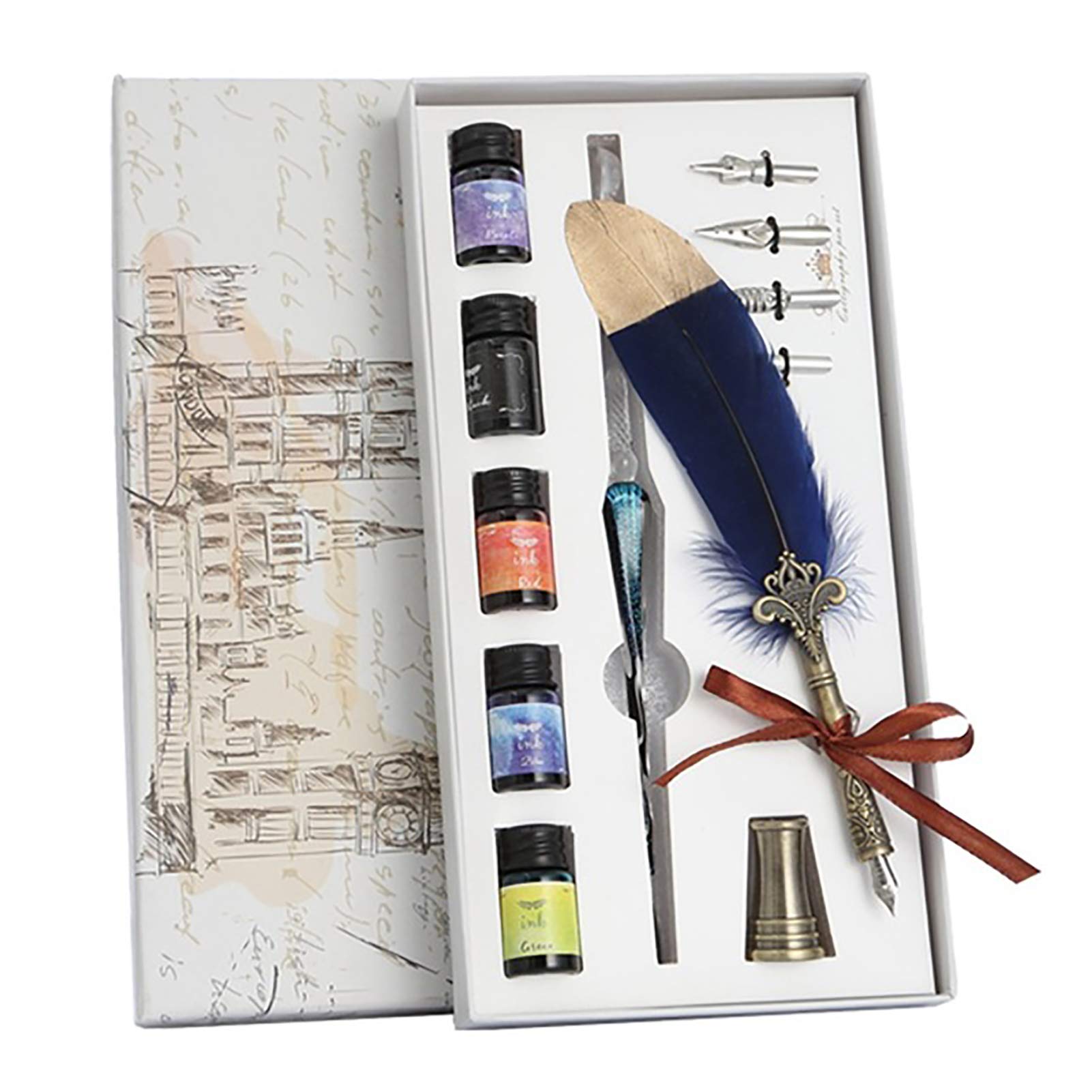 Buy Glass Dip Pen and Ink Set, Glass Dip Signature Fountain Pen Faux