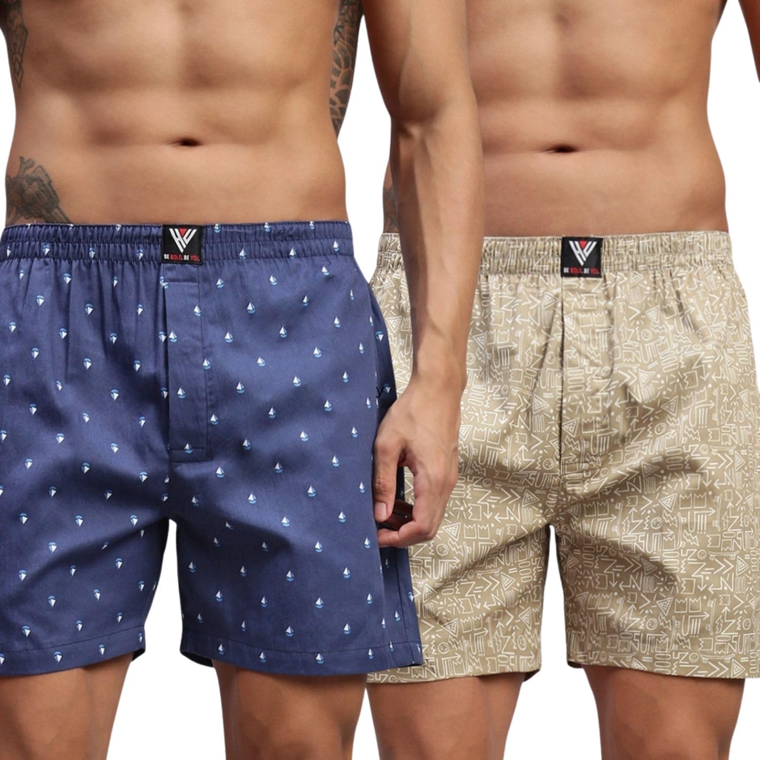 hayu 2PC Pack of Nautical & SKATERSDOODLE Men Printed Cotton Boxer Shorts Multicolour-picture-11