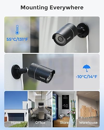 Vista 15 de Reolink 8CH 5MP PoE Sistema de cámaras de seguridad para el hogar, 4pcs Cámaras IP PoE al aire libre con cable de 5MP, 8MP/4K NVR de 8 canales
