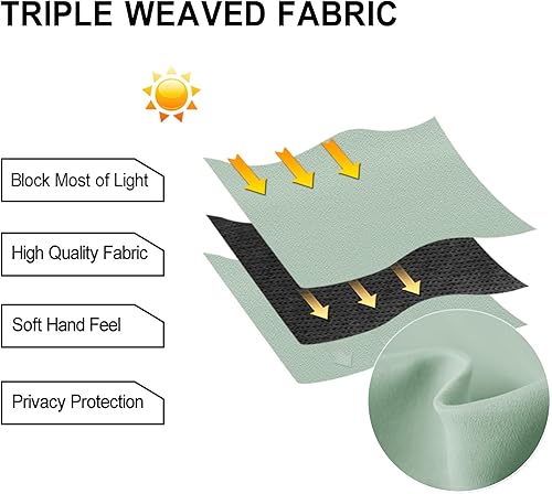 Miniatura 403 de DWCN Cortinas para puerta francesa: cortina térmica con bolsillo para barra para puertas con ventana de cristal, puertas de cocina y patio