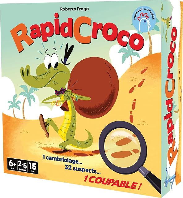 Asmodee RAPIDCROCO - Juego de Cartas de rapidez y observación para niños Desde 6 años