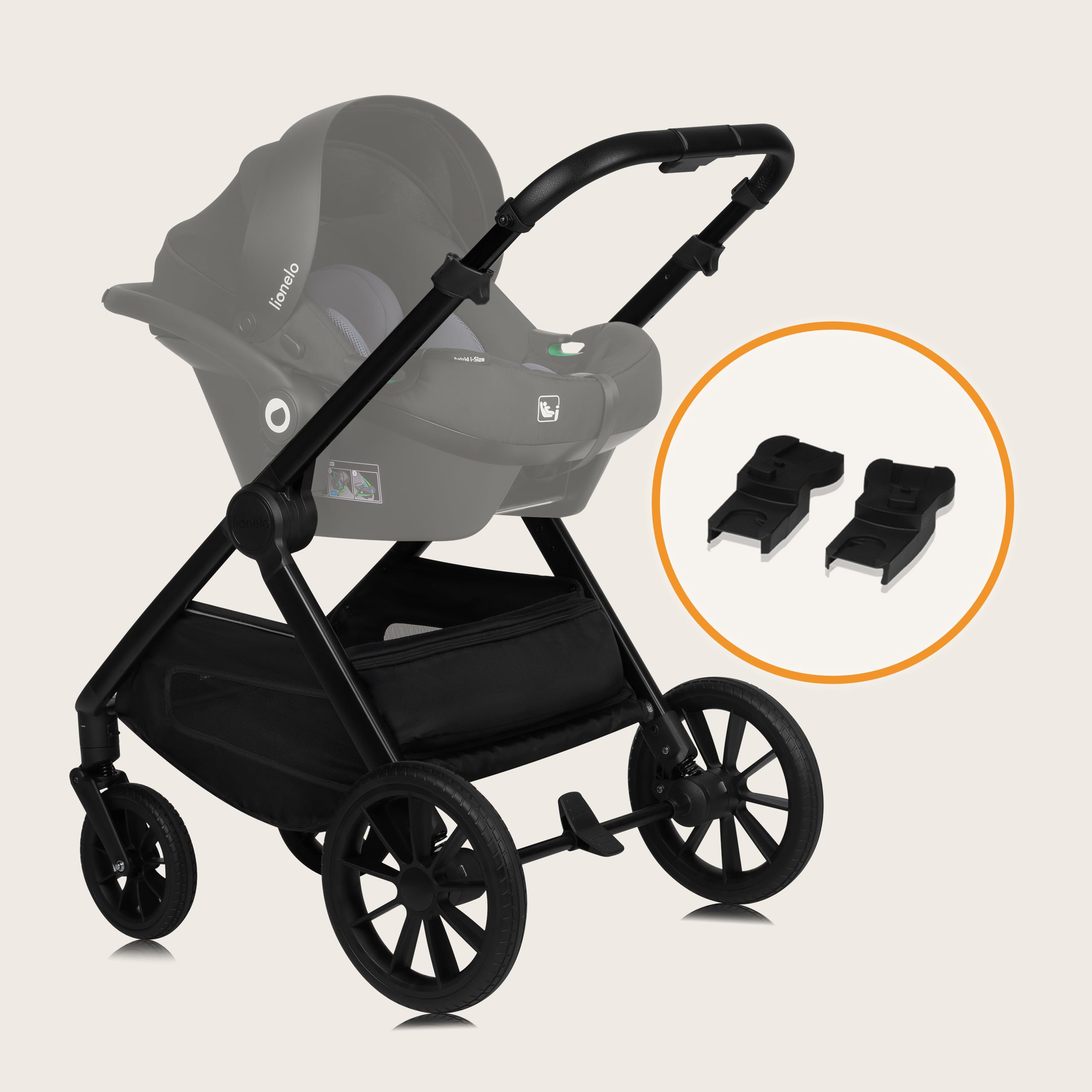 LIONELO LAYLA 2 w 1 Wózek Spacerowy Dziecięcy 0-48 miesięcy do 22 kg Gondola do 9 kg, Regulacja Oparcia i Podnóżka, AiryDots, Obrotowe Koła PU 360° Pełna Amortyzacja Budka XXL