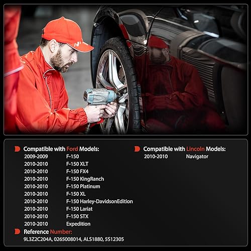 Miniatura 2 de A-Premium Sensor de velocidad de rueda ABS delantero izquierdo o derecho - Compatible con modelos Ford y Lincoln - Para F-150 2009-2010, Expedition,