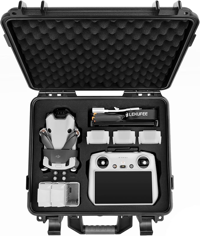 Lekufee Étui de Transport Rigide pour DJI Mini 3 Pro (DJI RC) et Radiocommande DJI RC et DJI