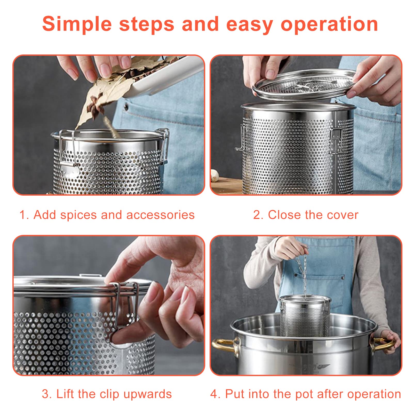 Colador De Té Reutilizable De Acero Inoxidable Con Tapa Y Gancho - Filtro Para Té Suelto, Especias Y Cocina