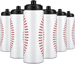 Yaomiao Baseball Water Bottle Bulk Reusable Sports Bottle 20 oz Squeeze Baseball Accessories Gifts School Sports