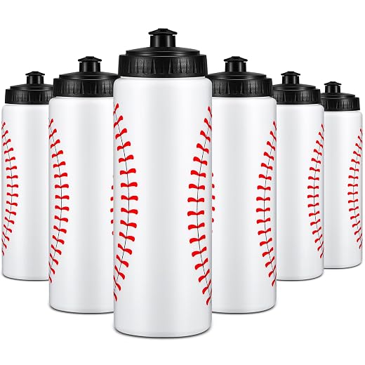 Yaomiao Baseball Water Bottle Bulk Reusable Baseball Sports Bottle 20 oz Squeeze Water Bottles Baseball Accessories Gifts School Sports