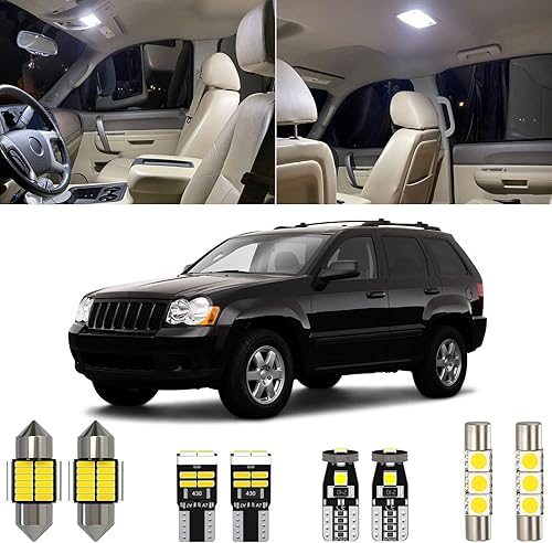Miniatura 1 de Kit de 15 piezas de luces LED interiores Grand Cherokee de repuesto para Jeep Grand Cherokee 1999 2000 2001 2002 2003 2004 2005 2006 2007 2008 2009