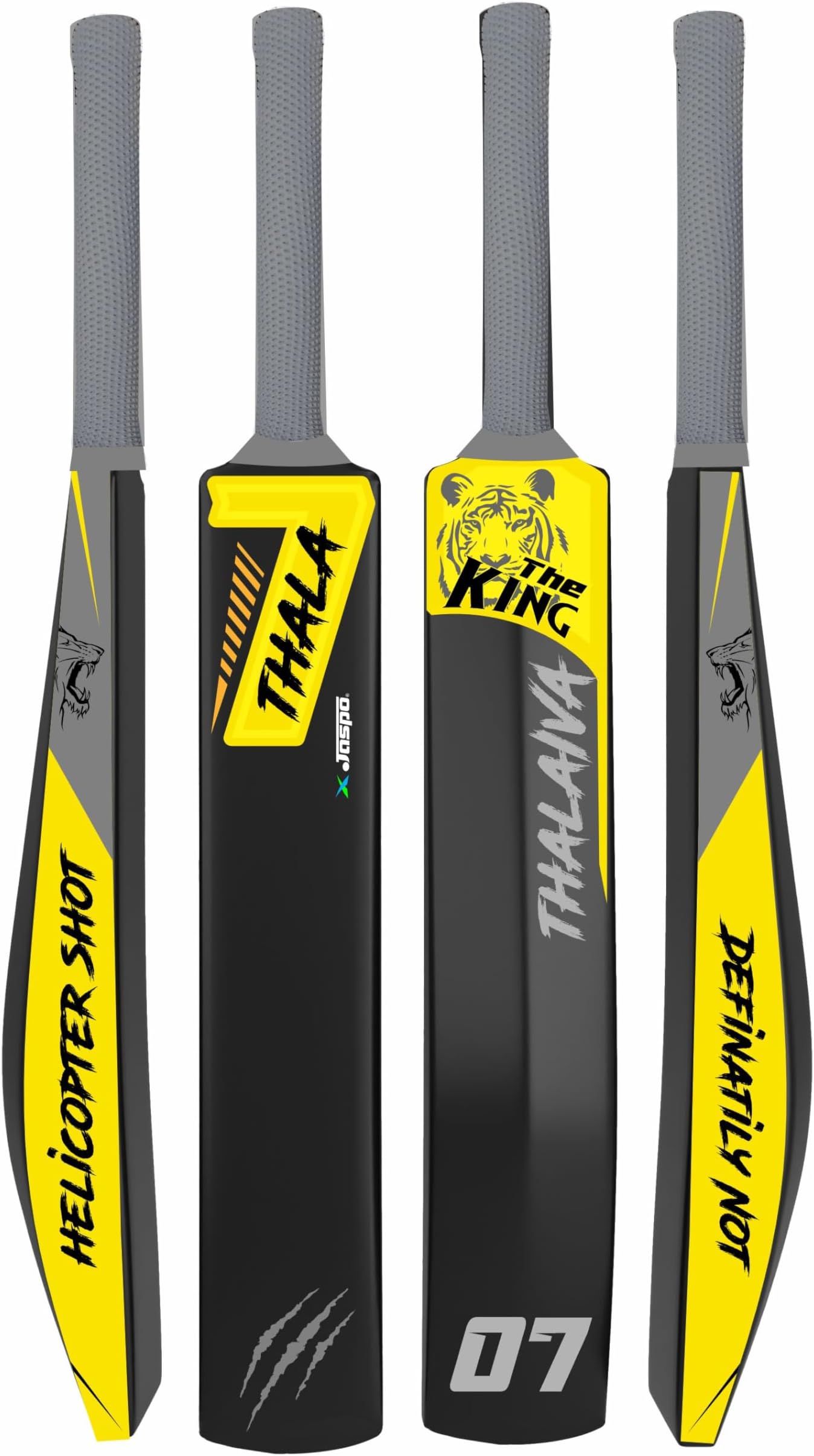 Jaspo Fumes Premium Hard Plastic Tennis Cricket Full Size Bat (34โ X 4.5โ inch) for All Age Groups