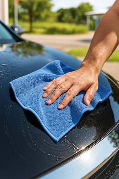 Busstier Microfiber Car Drying Towel, 50x70 cm, Stain-Free, Super Absorbent, Double Layer, Auto Glass Cleaning Towel, Interior Exterior Cleaning Cloth, Quick Drying, Soft, Boot-Free, Durable, Car Look