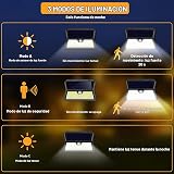 Faro LED Esterno con Pannello Solare, 【8 Pezzi】Luce Solare LED Esterno con Sensore di Movimento, 185 LED/3 Modos Lampada Solare da Esterno, IP65 Impermeabile LED Lampione per Giardino(Bianco Freddo) - 3