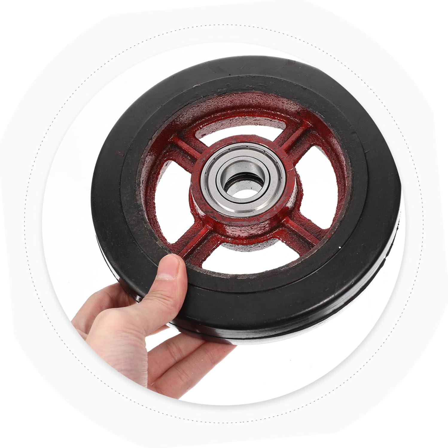 Luxshiny Professional Rubber Garden Cart Wheels Heavy Duty Replacement Trolley Wheel for Carts and Wagons Wear Resistant Design for Smooth Use Complex Terrain