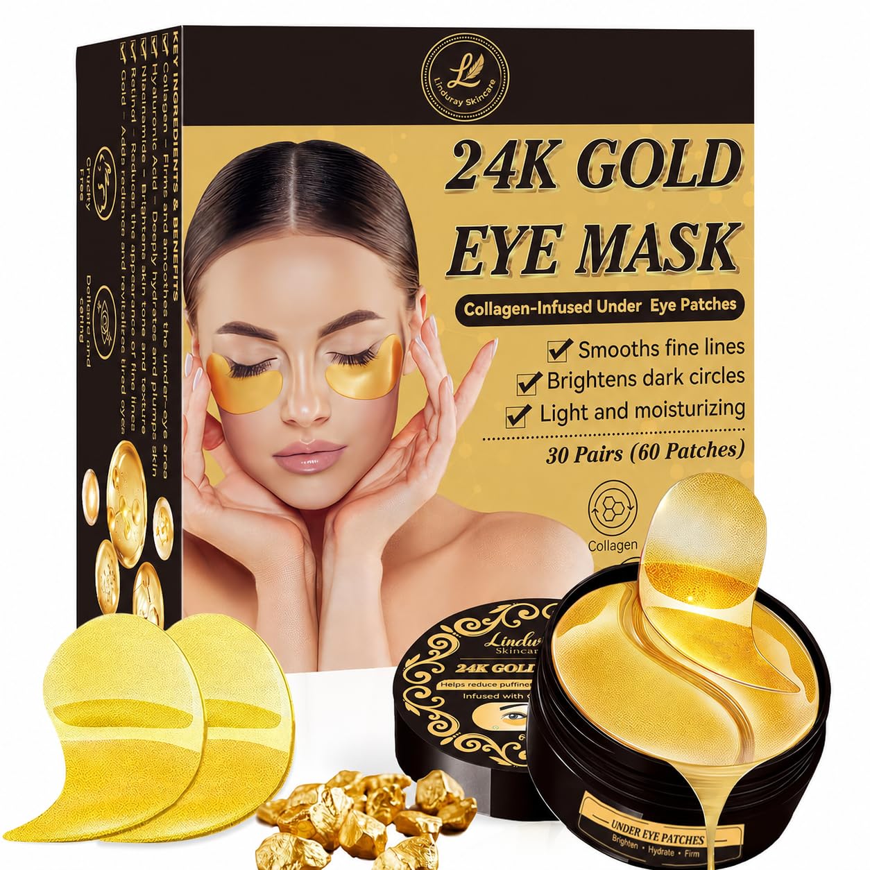 24k gold mask l glutathione benefits Amazon.com : 24k Gold Under Eye Patches, 60 Pcs Hydrogel Eye Mask Skincare  with Collagen and Hyaluronic Acid for Puffiness, Dark Circles and Fine  Lines, Cooling Under Eye Mask for Women and