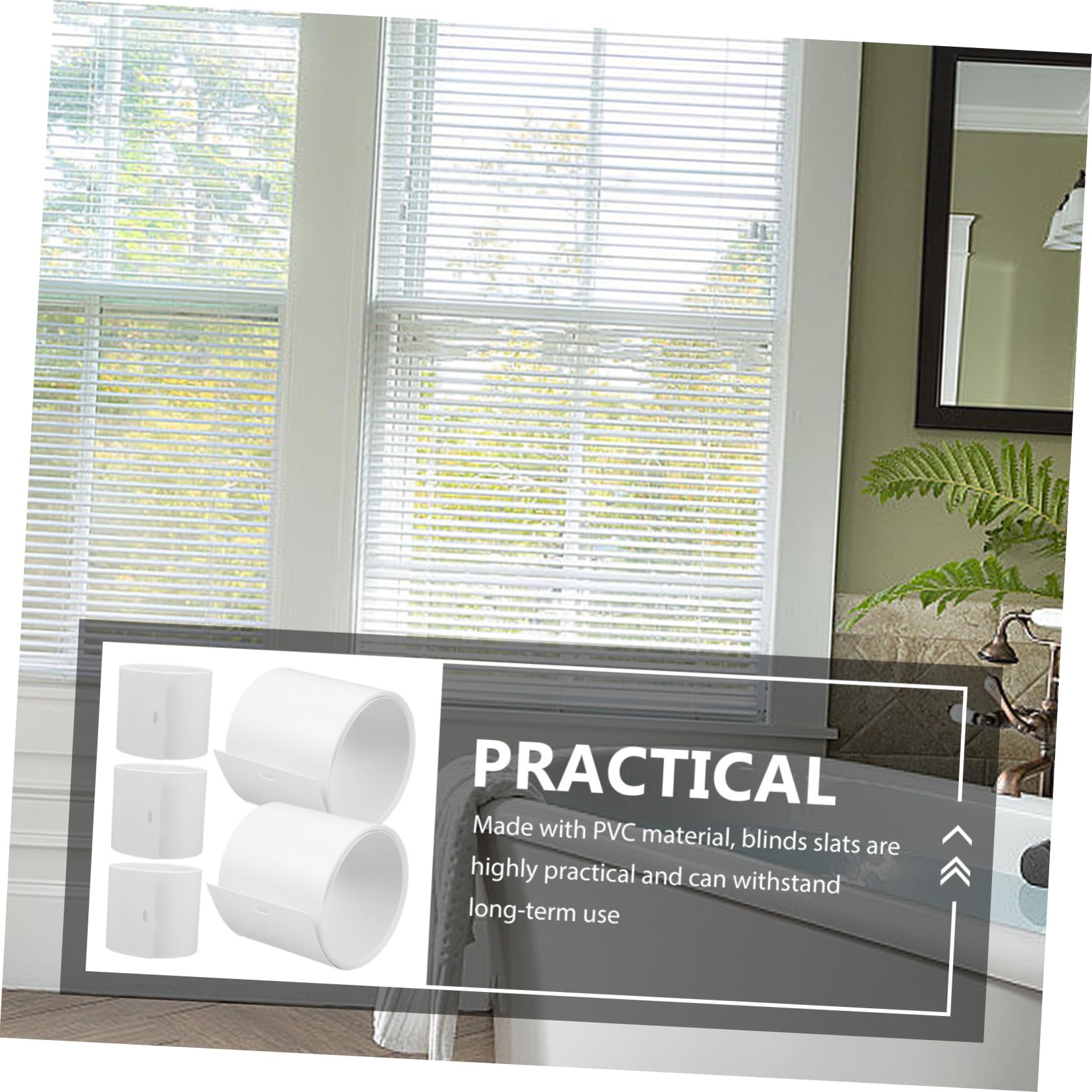 Uonlytech 20piezas Lamas De Reemplazo para De Blancas Compatibles Ventanas y Puertas Correderas Fáciles De Instalar