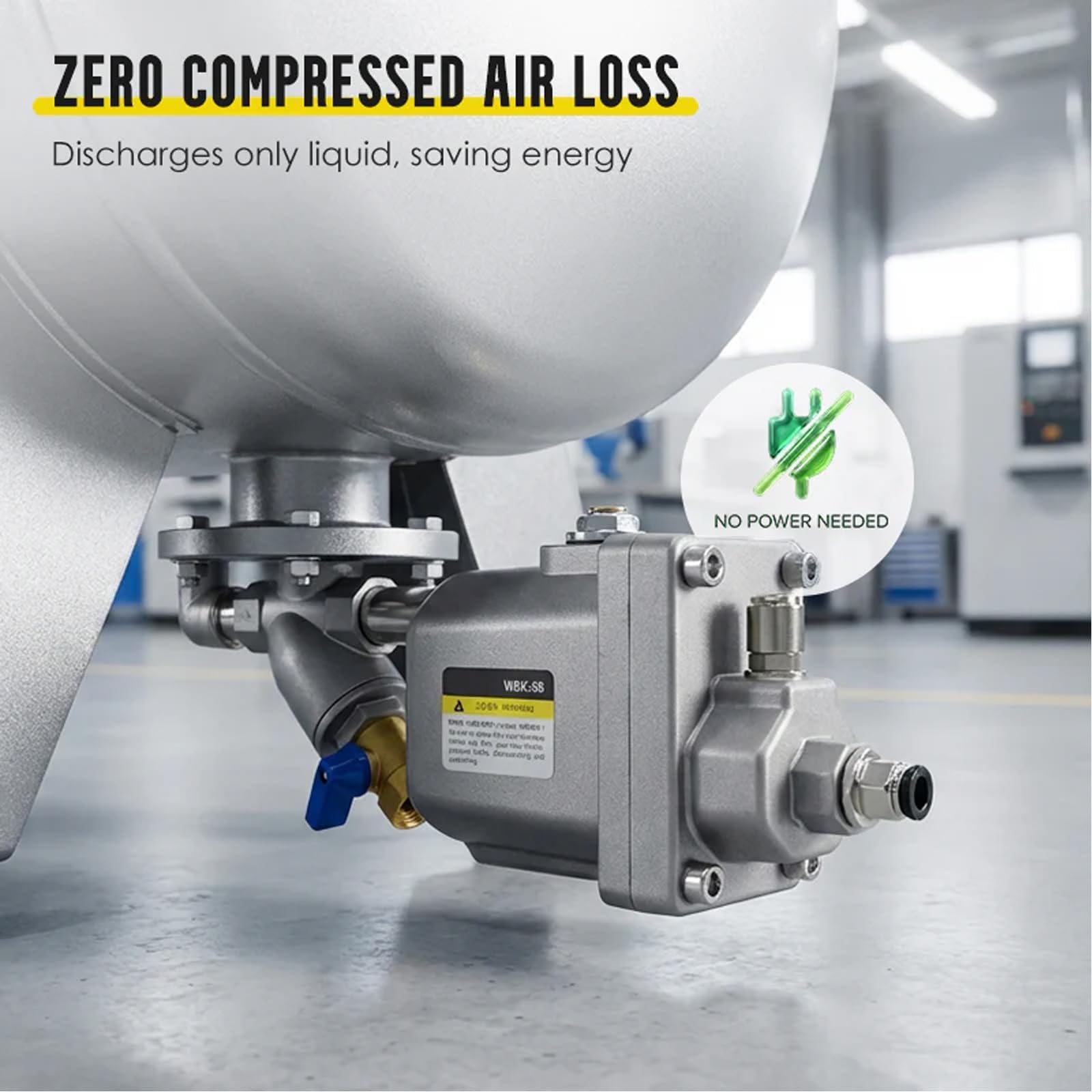 Válvulas De Drenaje Automático De 1,6 MPa Con Cero Pérdidas De Aire, Drenaje De Condensado Totalmente Automático (1/2") Con Prefiltro, Para Tanque De Aire Del Compresor, Drenaje Rápido(Gray)