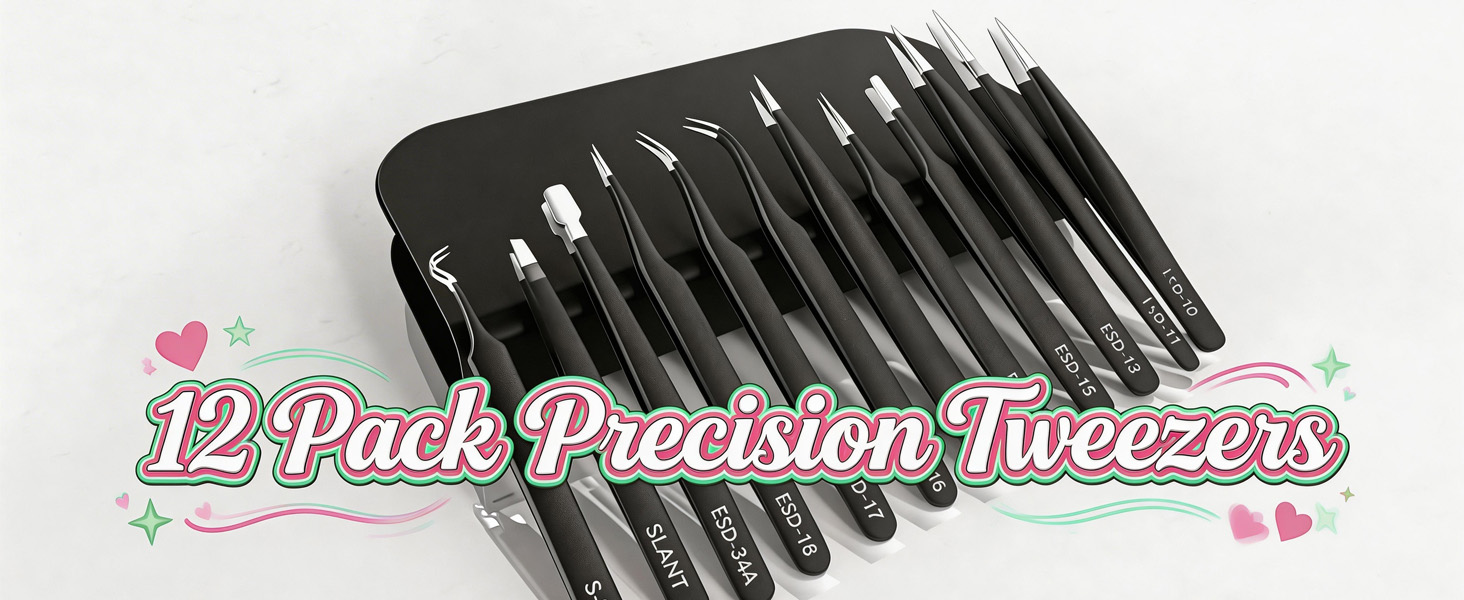 Amazon.com : Antonki 12 Pack Precision Tweezers Set for Craft