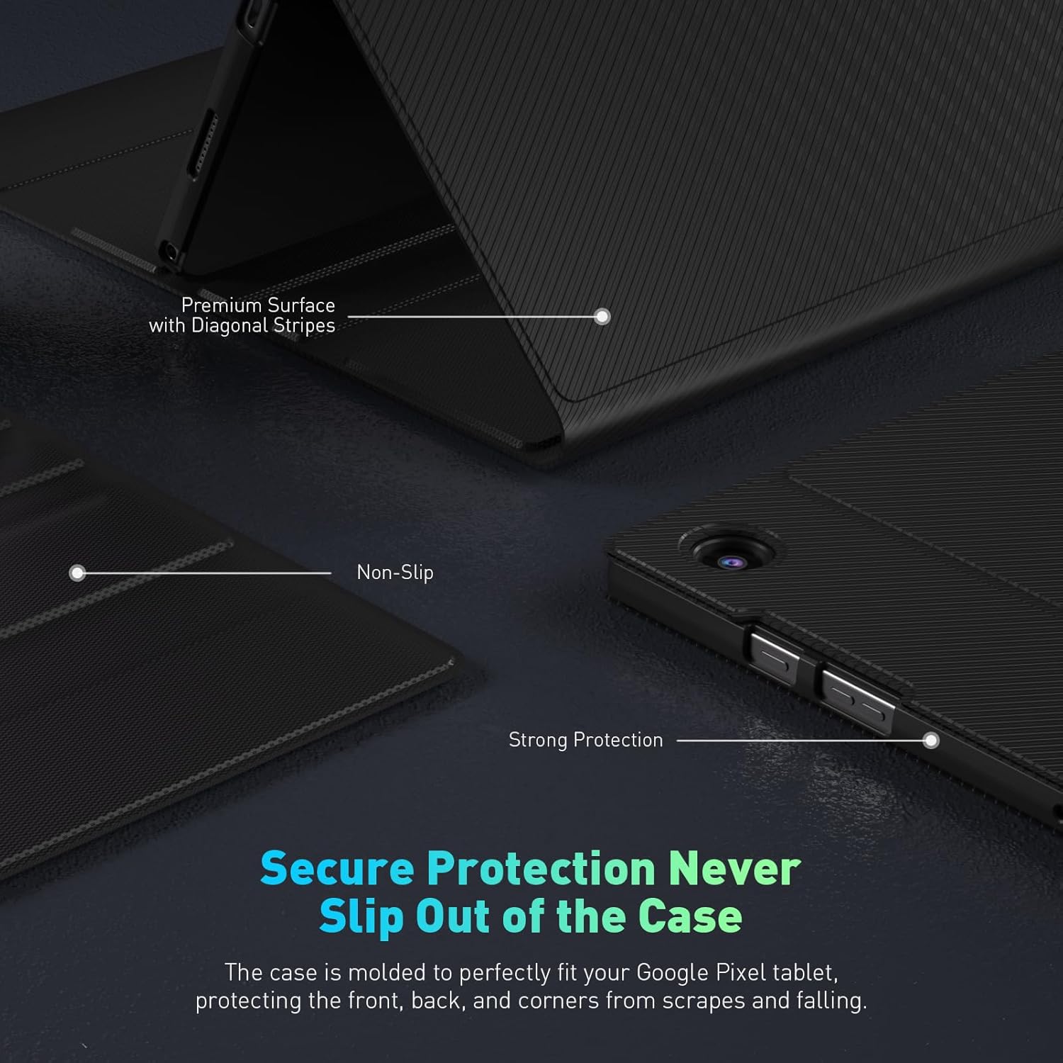 Bluetooth Keyboard Case Touch for Google Pixel Tablet 11" 2023, Supports Official Charging Dock,Google Pixel Tablet Keyboard Rechargeable with 7-Color Backlit and Trackpad, Black