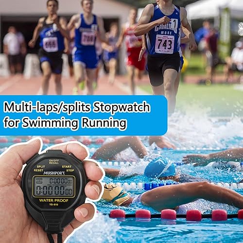 Miniatura 5 de Cronómetro impermeable con temporizador de 30 vueltasdivisión solo modo cronómetro, función simple de recuperación de memoria silenciosa de