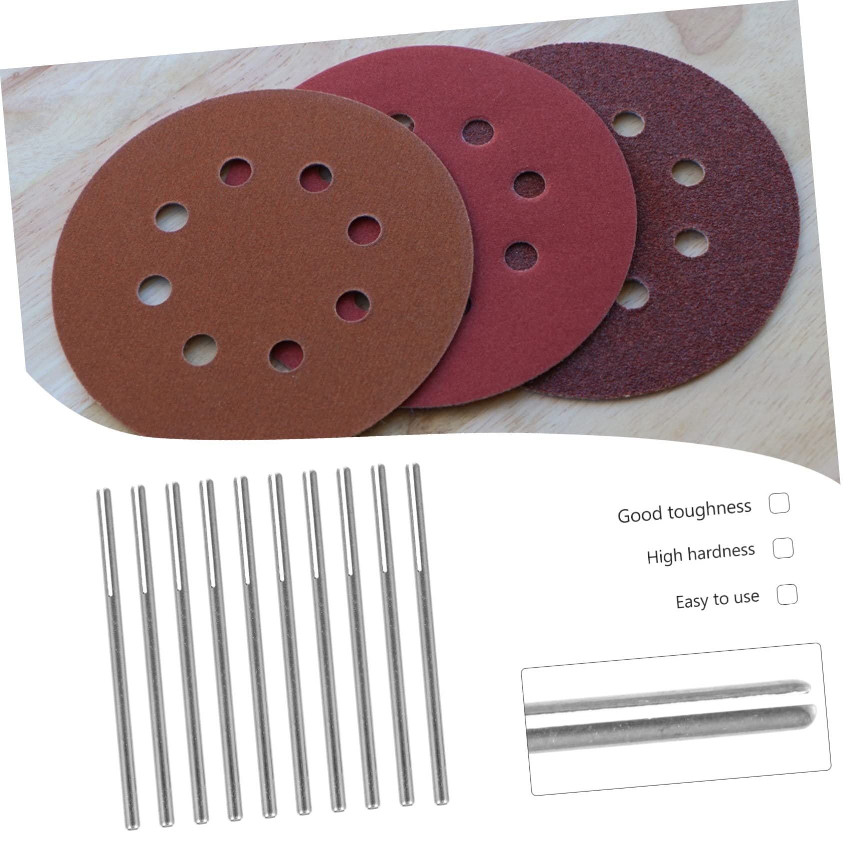 LAPYAPPE Sandpaper Clamp Straight Rods 10 Pcs High Hardness Metal Clips for Sandpaper Polishing Papers Connecting Rods