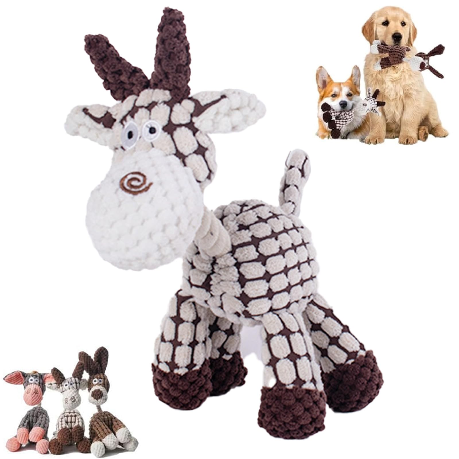 Vianys Bite Buddy, Vianys Bitebuddy, Bite Buddy Chew Toy for Dogs, Indestructible Dog Toy with Squeak, Cute Soft Resistant Squeaky Dog Toy, for Heavy Chewers Dogs (White)