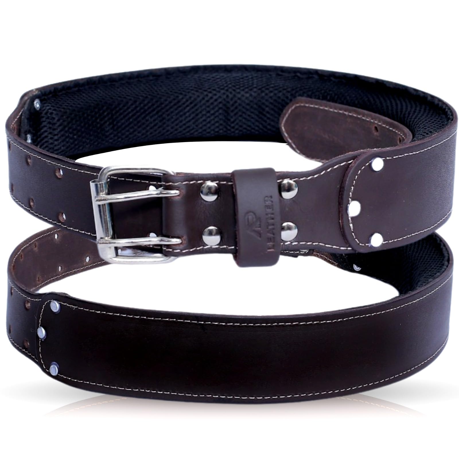 AP LEATHER Pro-501 Oil Tanned Leather Tool Belt for 30" to 52" Waist, Premium Leather with 4MM thickness Tool Belt Padded